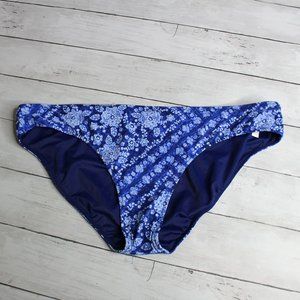 Shorely Women's Bikini Swimwear Swim Bottoms Size XL Blue White Floral